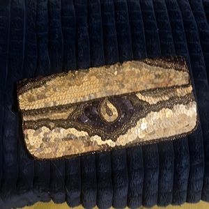 Gold & purple sequence Arden B purse.